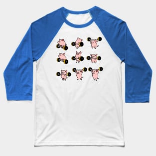 Olympic Lifting Pig Baseball T-Shirt